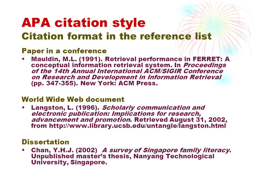 Apa format citation unpublished thesis